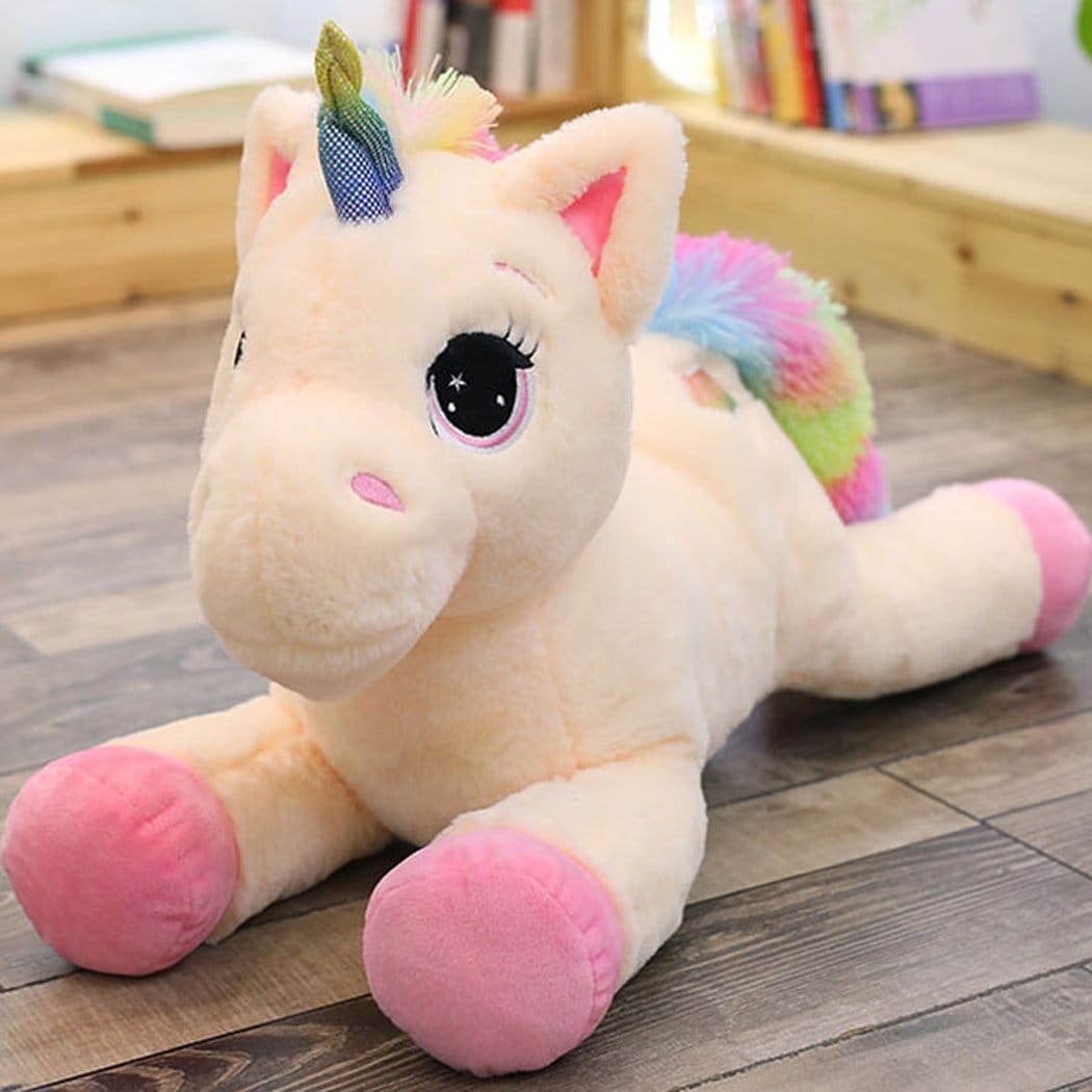 Handgemaakte Eenhoorn Knuffel Schattig Voor Troost en Decoratie De Knuffel beige / 60cm