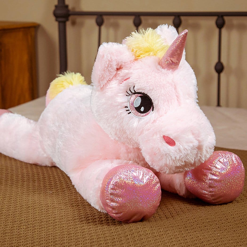 Handgemaakte Eenhoorn Knuffel Schattig Voor Troost en Decoratie De Knuffel roze / 60cm
