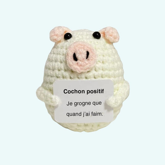 Handgemaakte Gehaakte Positieve Varken Knuffel De Knuffel wit