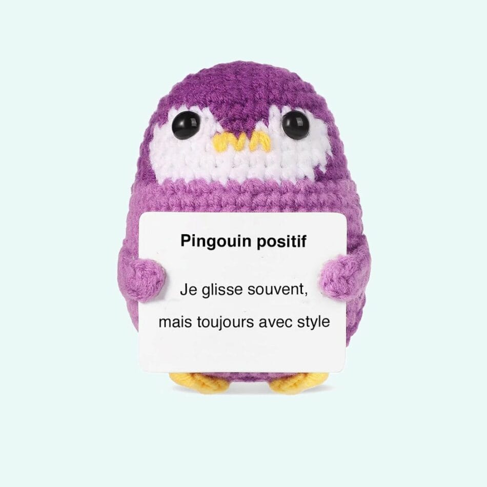 Handgemaakte Haakpinguin Knuffel Positieve Bureauformaat De Knuffel