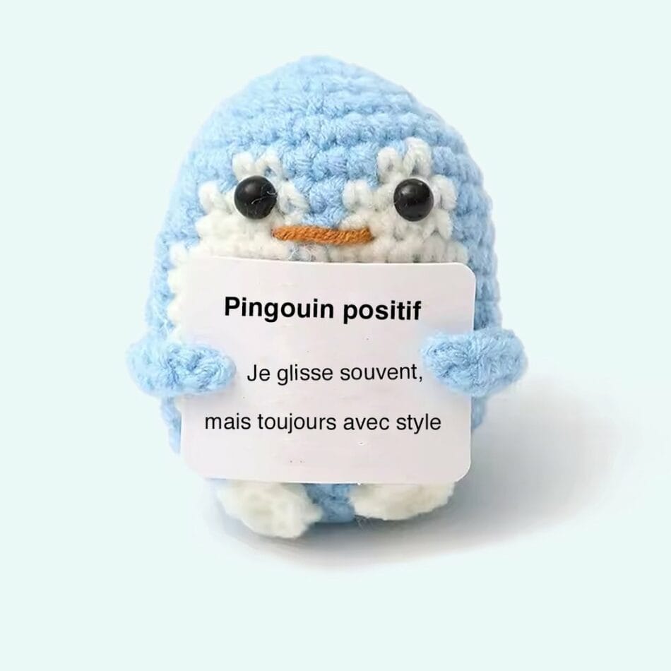 Handgemaakte Haakpinguin Knuffel Positieve Bureauformaat De Knuffel