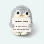 Handgemaakte Haakpinguin Knuffel Positieve Bureauformaat De Knuffel