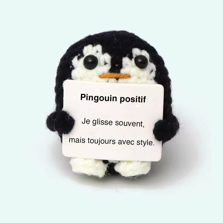Handgemaakte Haakpinguin Knuffel Positieve Bureauformaat De Knuffel