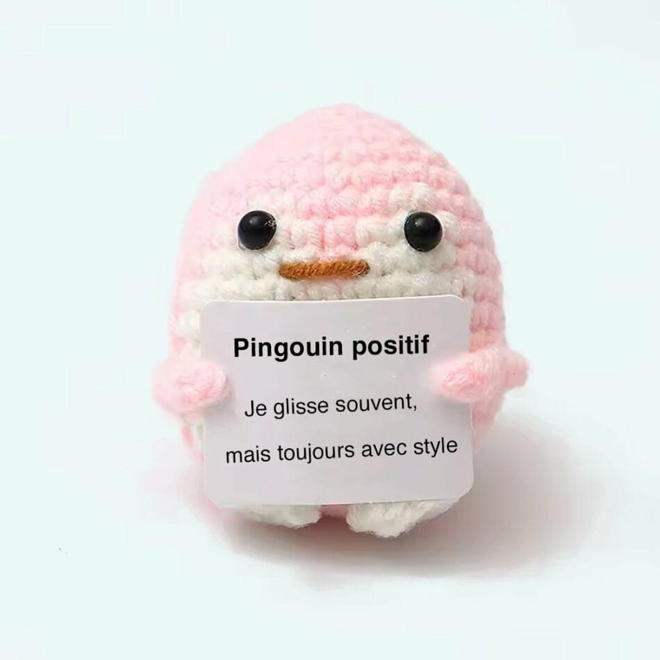 Handgemaakte Haakpinguin Knuffel Positieve Bureauformaat De Knuffel