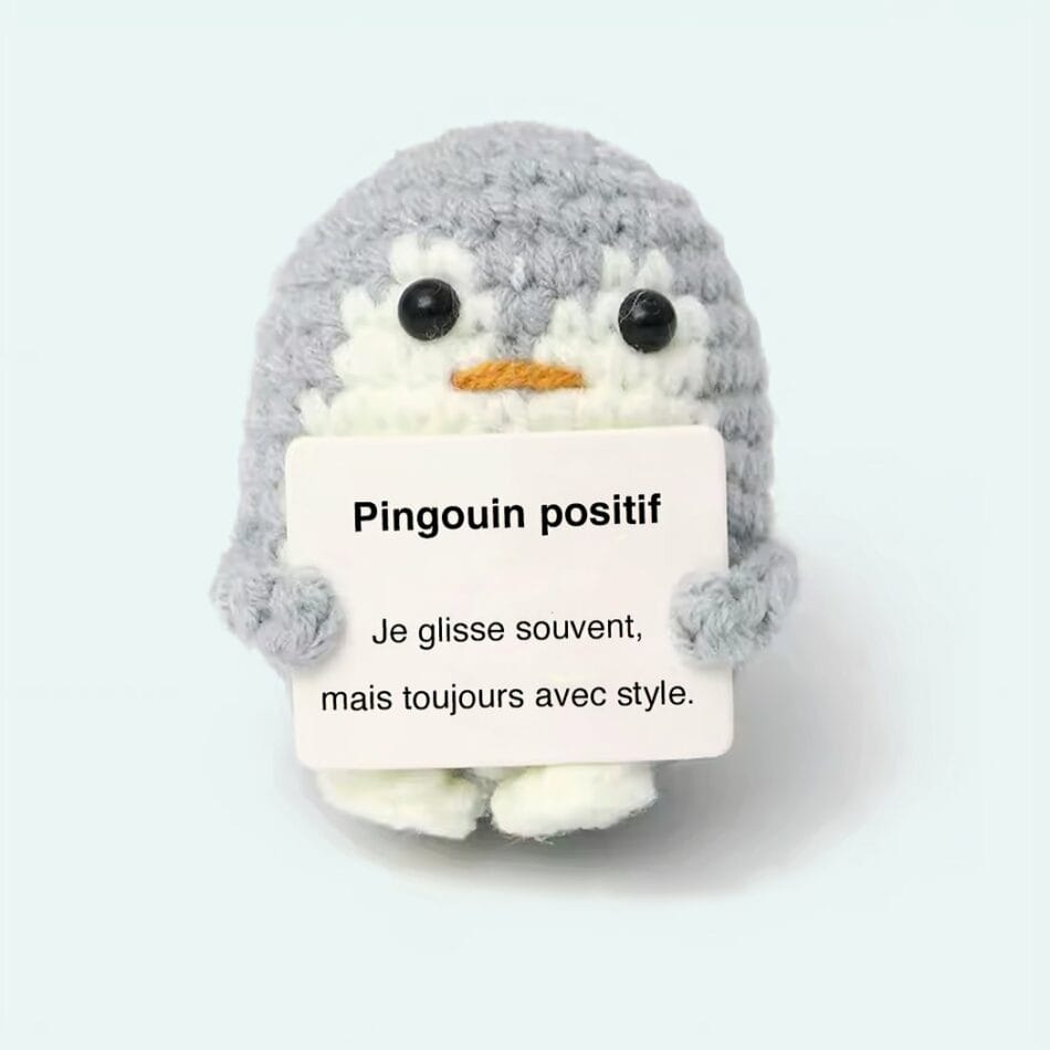 Handgemaakte Haakpinguin Knuffel Positieve Bureauformaat De Knuffel