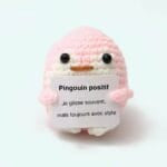 Handgemaakte Haakpinguin Knuffel Positieve Bureauformaat De Knuffel