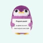 Handgemaakte Haakpinguin Knuffel Positieve Bureauformaat De Knuffel