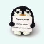 Handgemaakte Haakpinguin Knuffel Positieve Bureauformaat De Knuffel