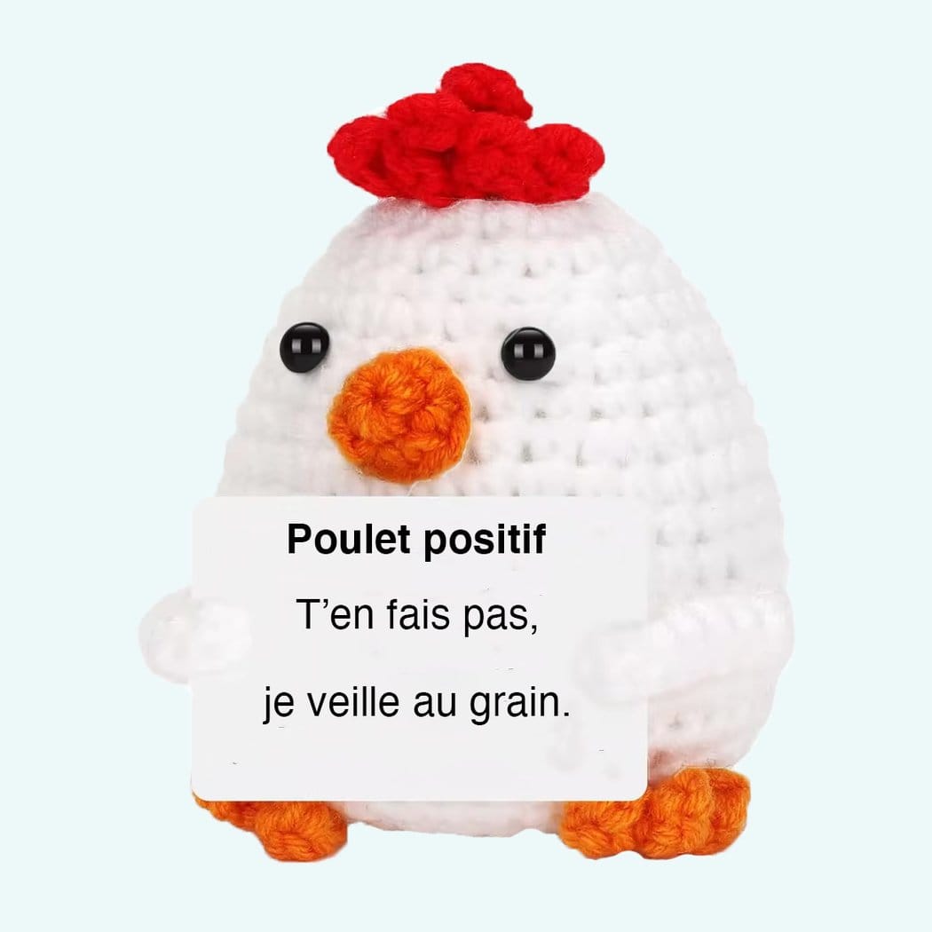 Handgemaakte Kip Haakknuffel Met Glimlach En Speelse Uitstraling De Knuffel wit