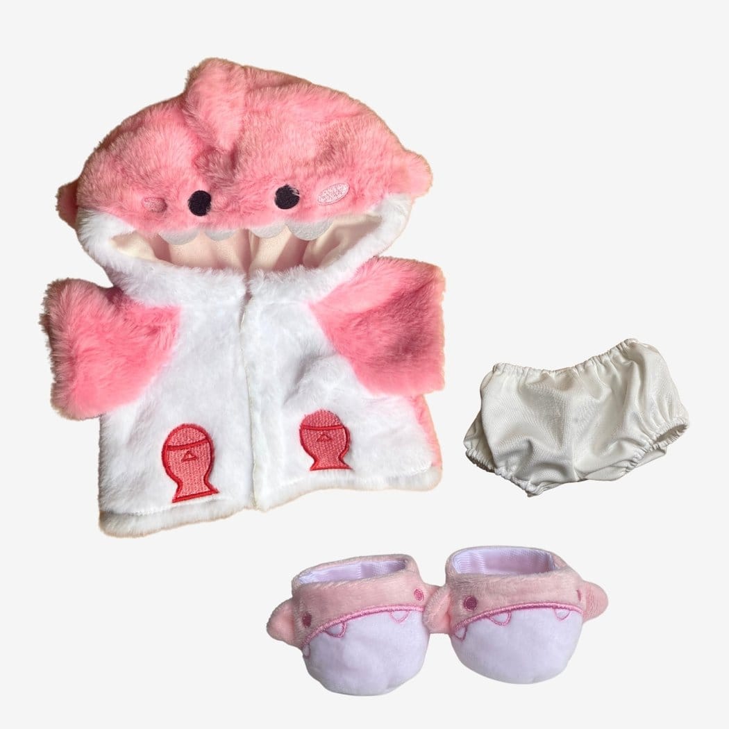 Handgemaakte Knuffelbeer Met Beweegbare Gewrichten Haai Kostuum De Knuffel roze / alleen-kostuum
