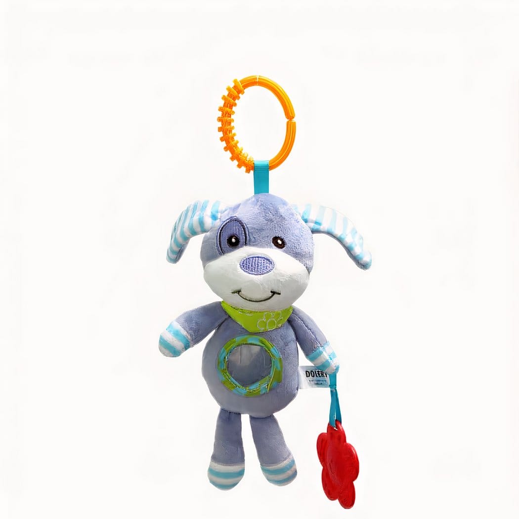 Hangende Knuffel voor Baby's met Bevestiging aan Wandelwagen De Knuffel hond