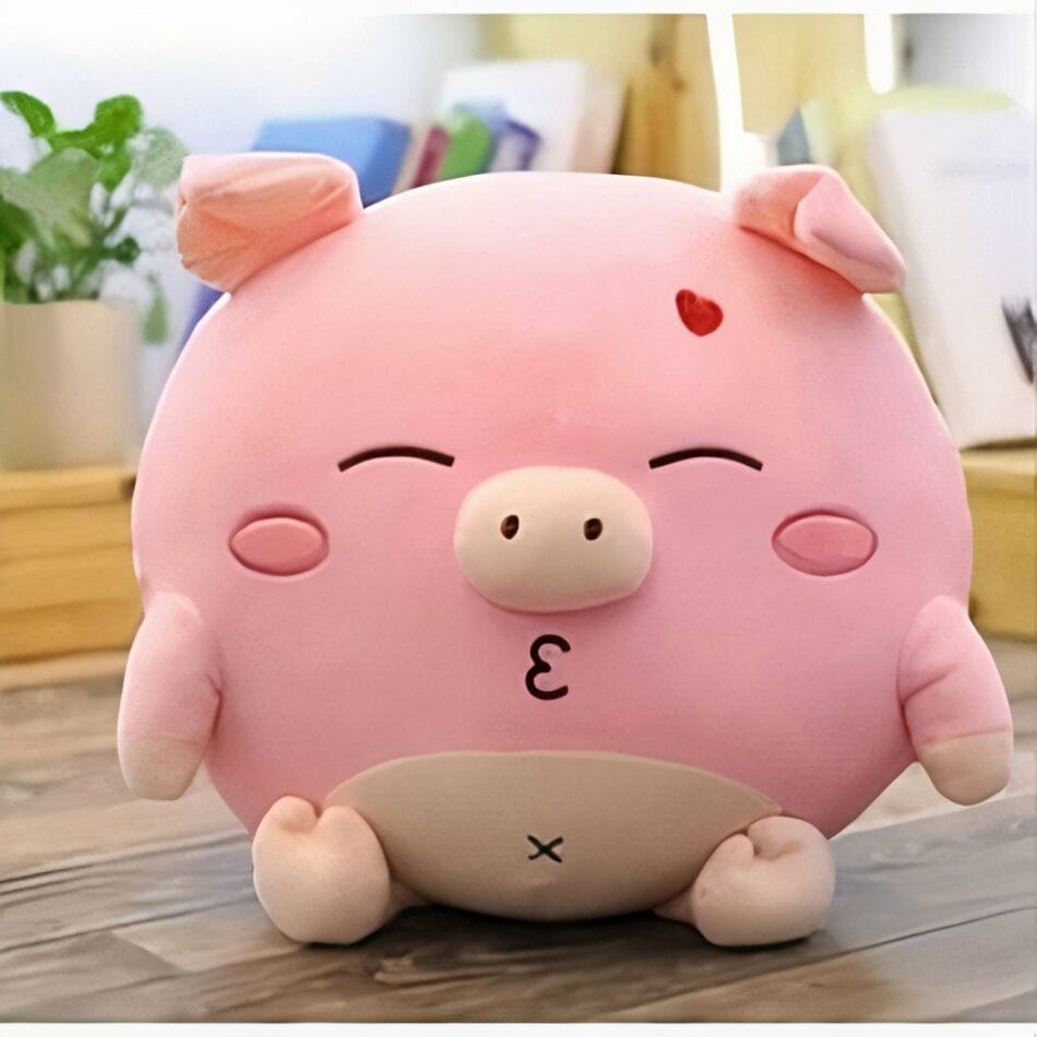 Hartvormige Knuffel Varken Amoureux Zacht Gezelschap De Knuffel