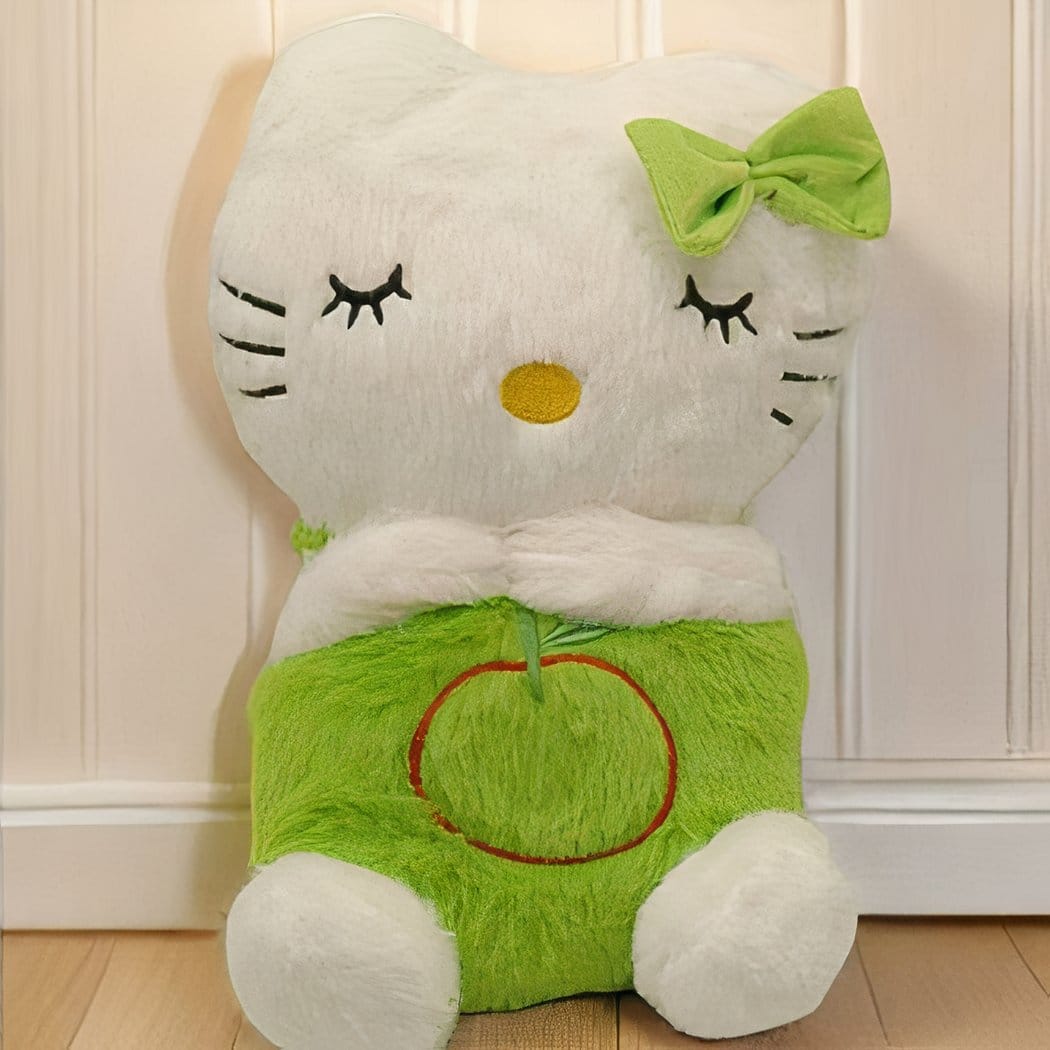 Hello Kitty Ademend Knuffel met Slaapliedje en Rustgevend Licht De Knuffel groen