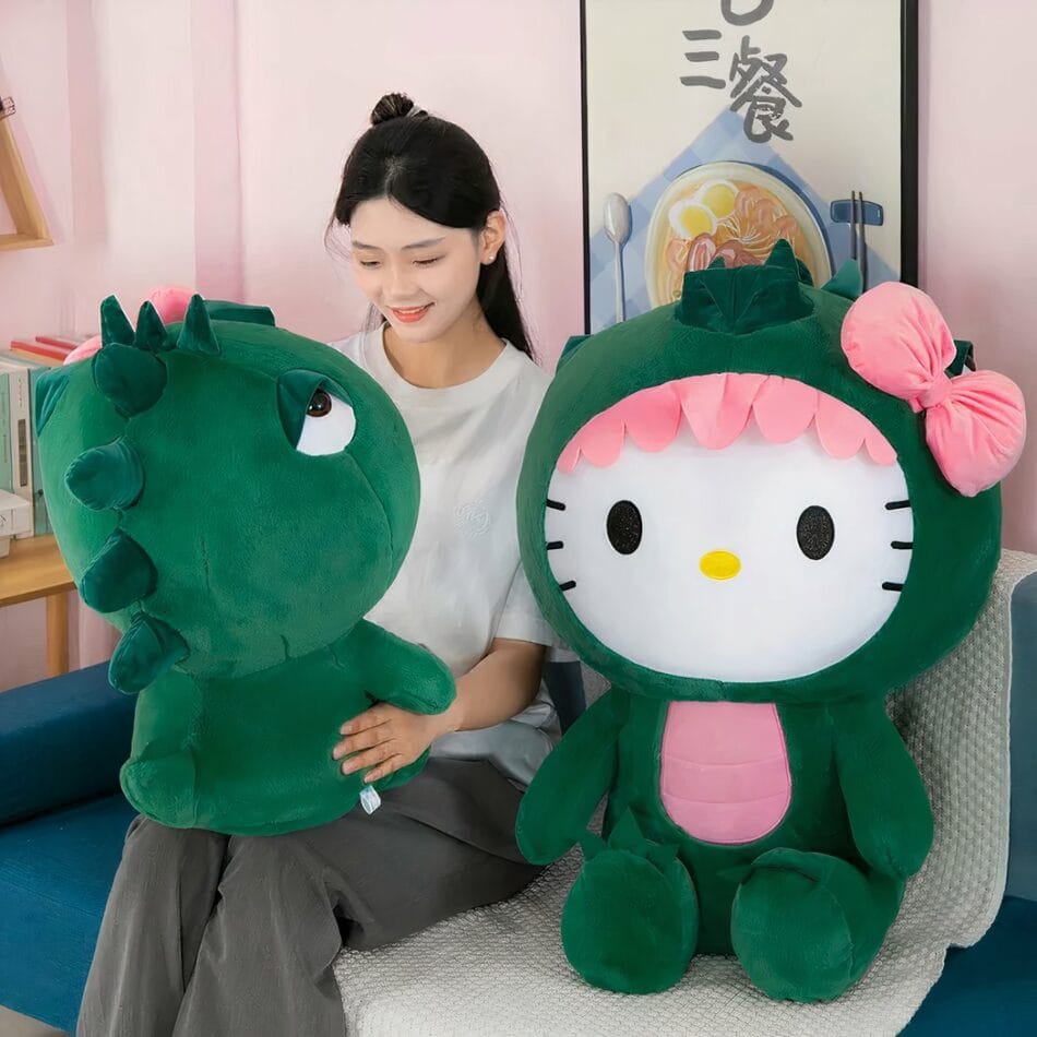Hello Kitty Dinosaurus Knuffel 50 cm en 65 cm XXL De Knuffel