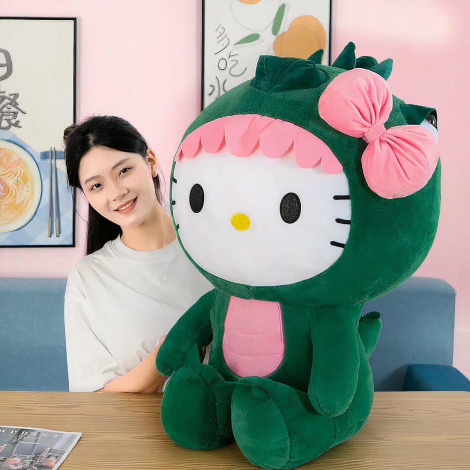 Hello Kitty Dinosaurus Knuffel 50 cm en 65 cm XXL De Knuffel