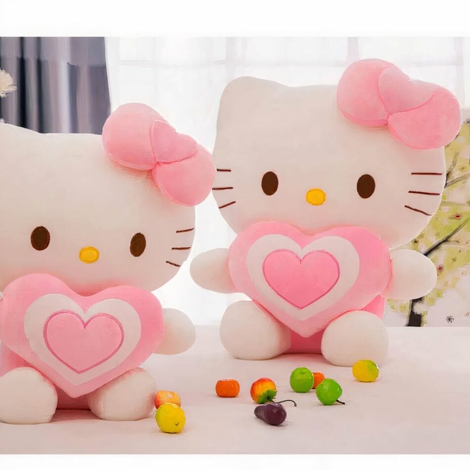 Hello Kitty Knuffel Met Geborduurd Hartje Op De Borst De Knuffel