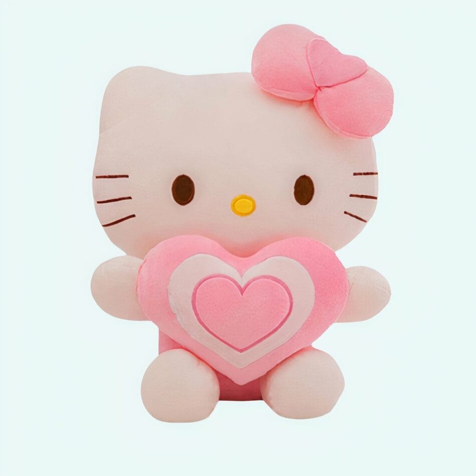 Hello Kitty Knuffel Met Geborduurd Hartje Op De Borst De Knuffel