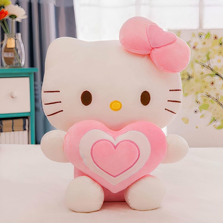 Hello Kitty Knuffel Met Geborduurd Hartje Op De Borst De Knuffel