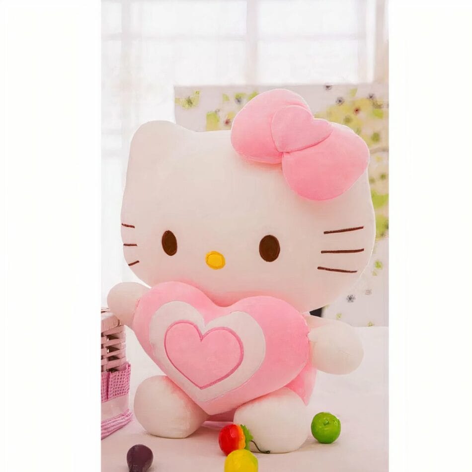 Hello Kitty Knuffel Met Geborduurd Hartje Op De Borst De Knuffel