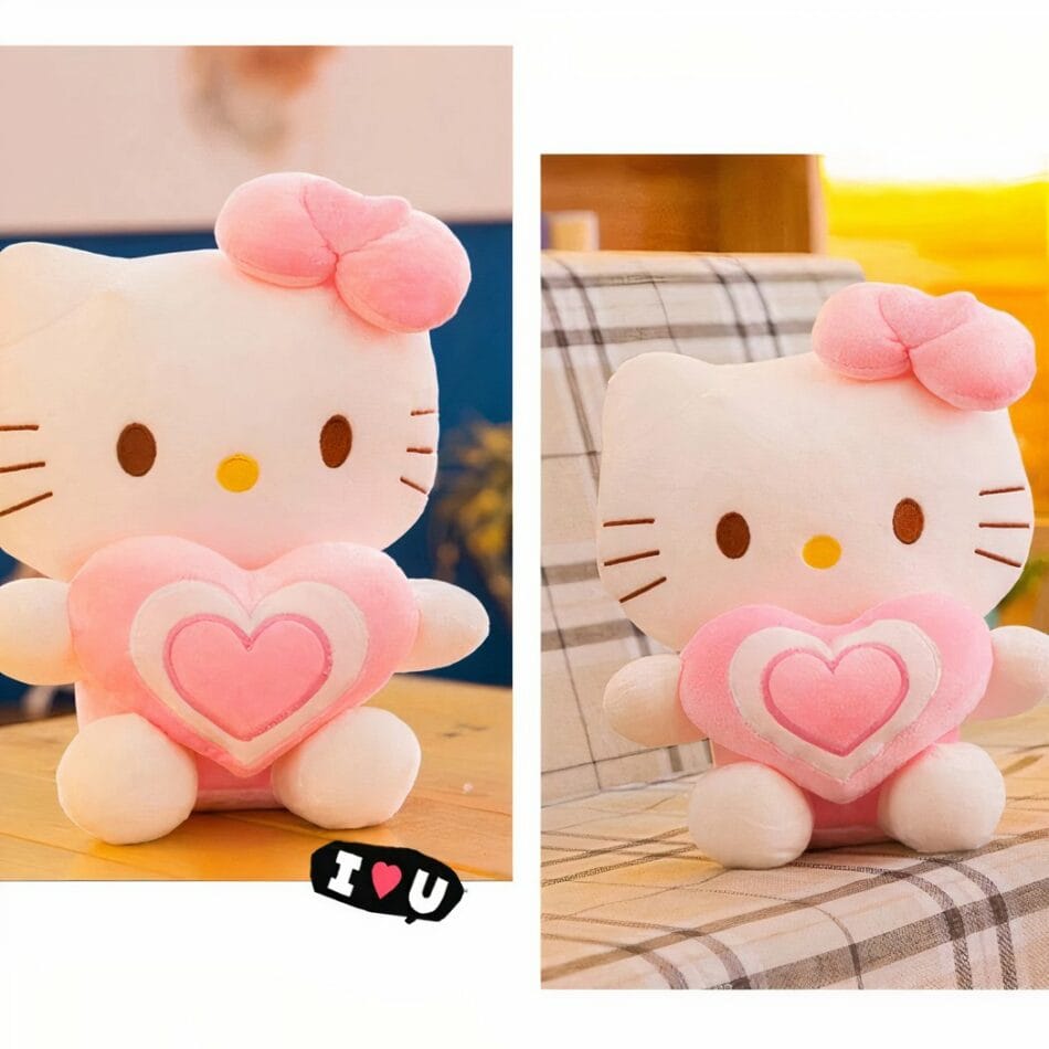 Hello Kitty Knuffel Met Geborduurd Hartje Op De Borst De Knuffel