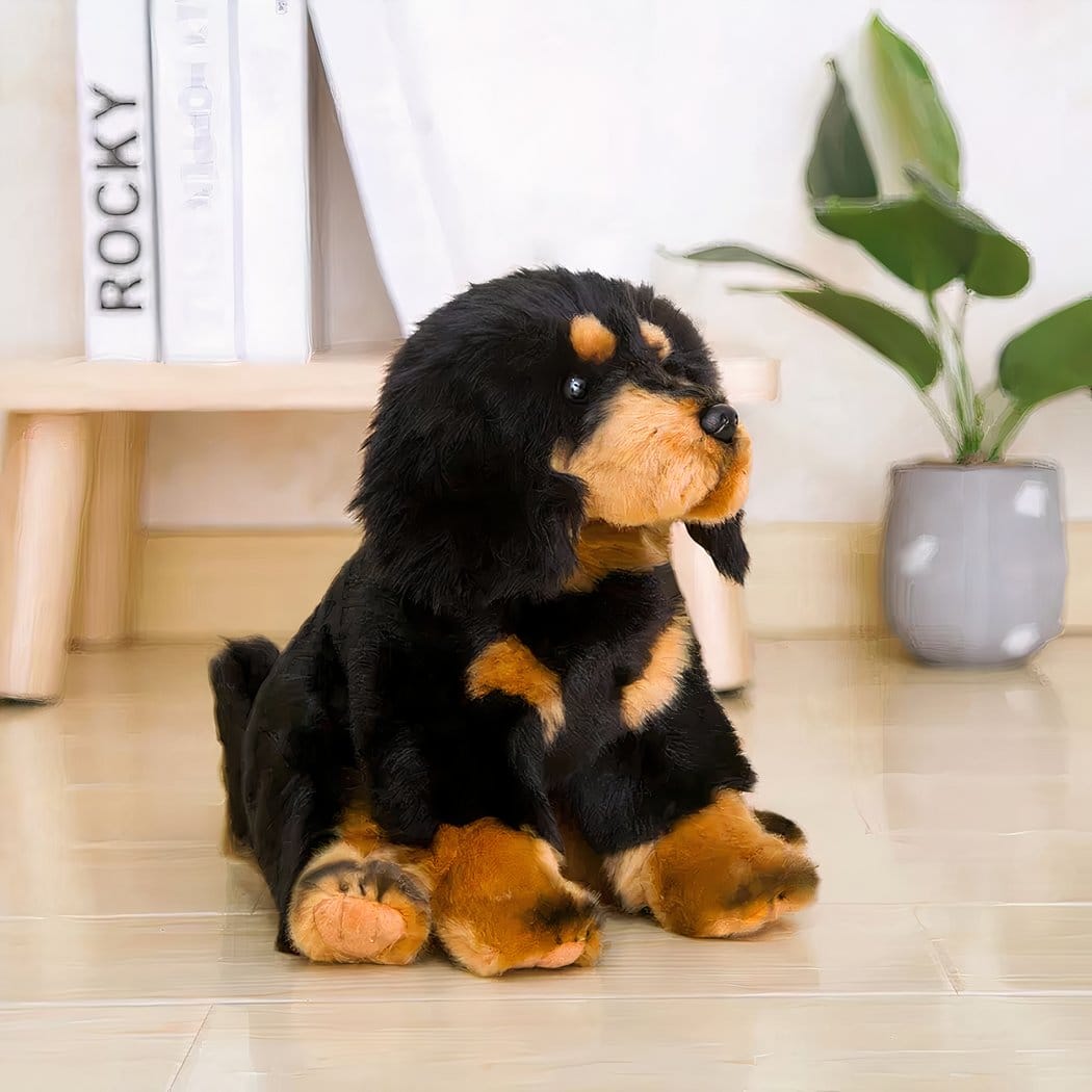 Hondvormige Knuffel Zachte Gezelschap Voor Kinderen De Knuffel zwart