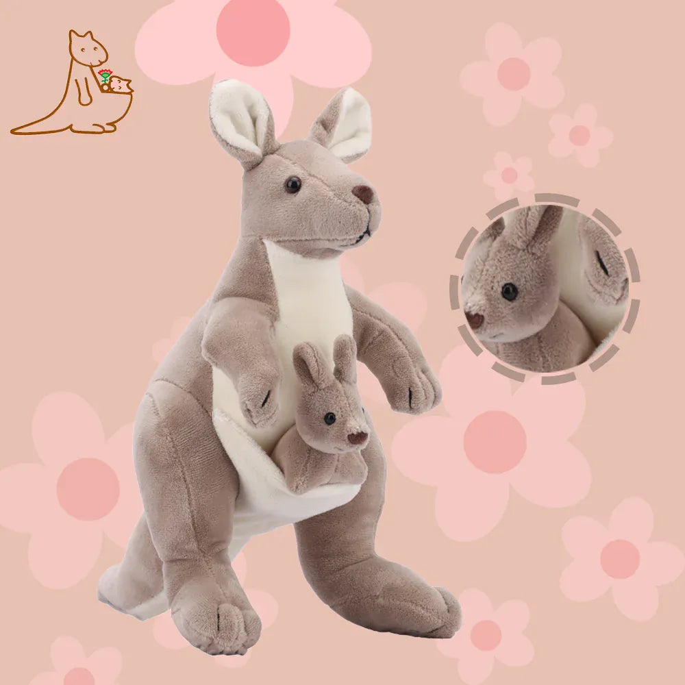 Kangoeroe Knuffel met Baby | Pluche Moeder en Kind De Knuffel