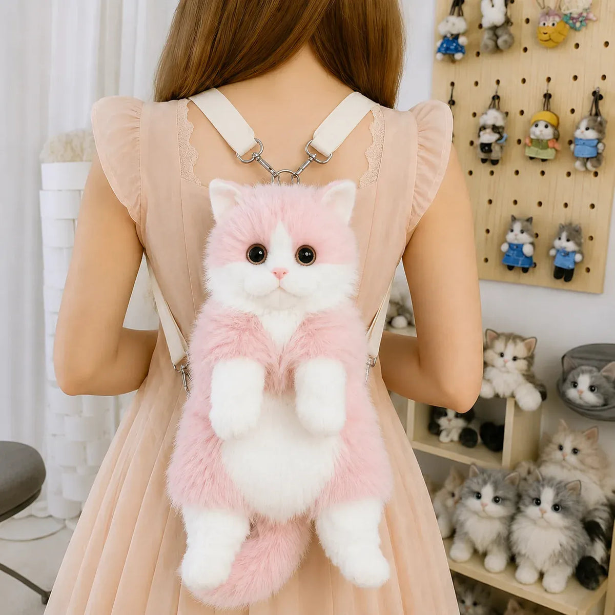 Kat Knuffel Rugzak | Pluche Kawaii Schoudertas Meisjes De Knuffel Roze