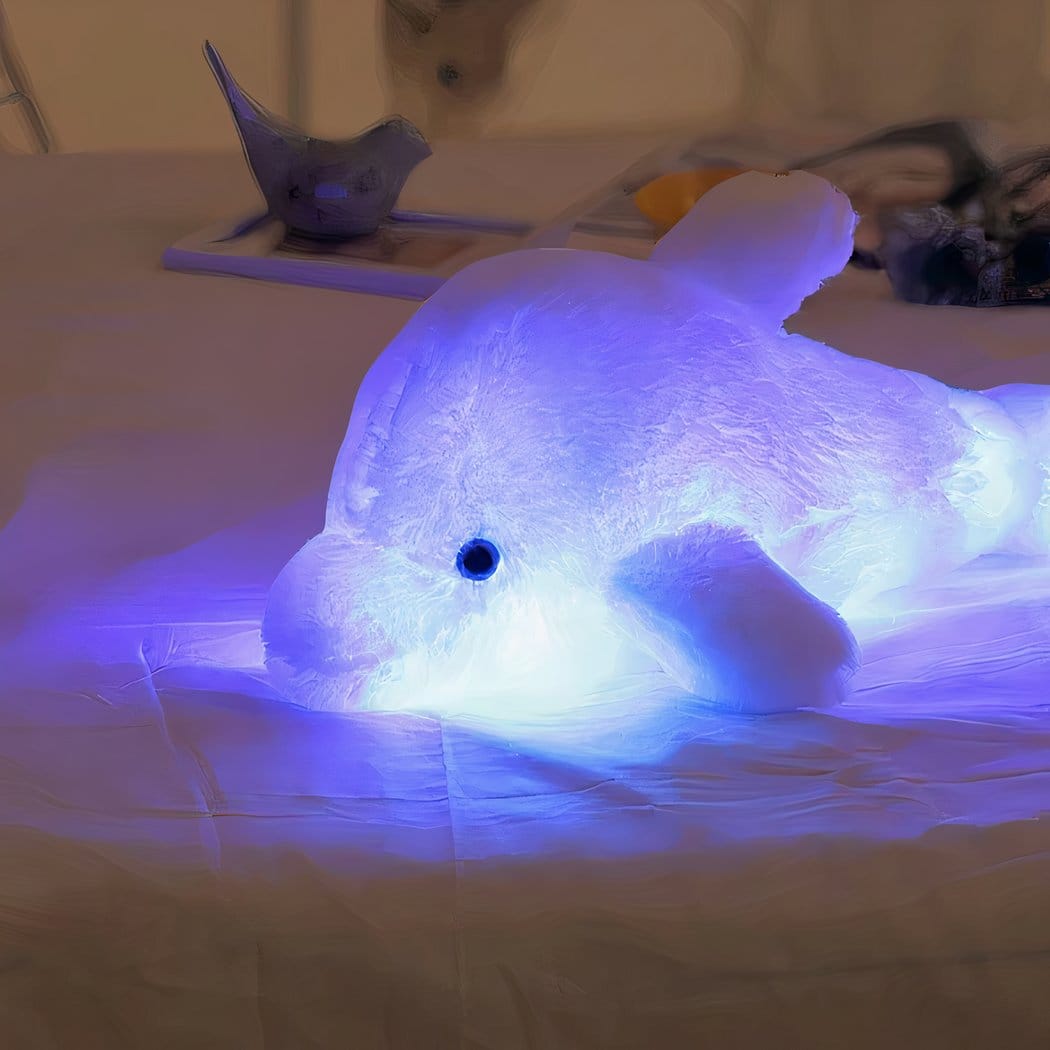 Katoenen Knuffel Dolfijn Met LED Lichtfunctie Voor Slaap De Knuffel roze