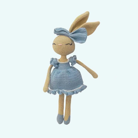 Katoenen Knuffel Konijn Crochet Coquette Handgemaakt De Knuffel blauw