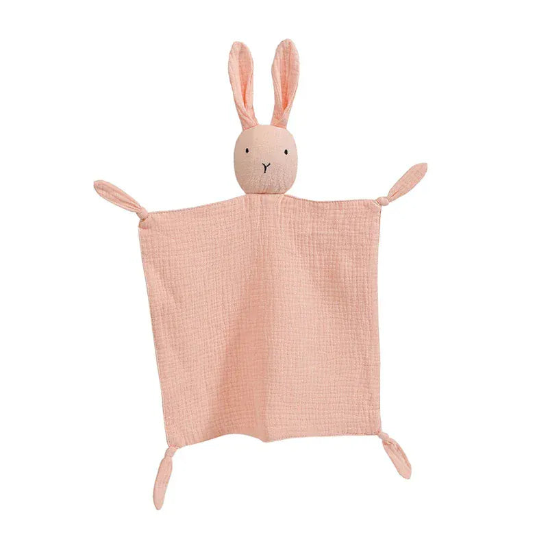 Katoenen Slabbet met Knuffelkonijn De Knuffel rabbit B6-28x28cm