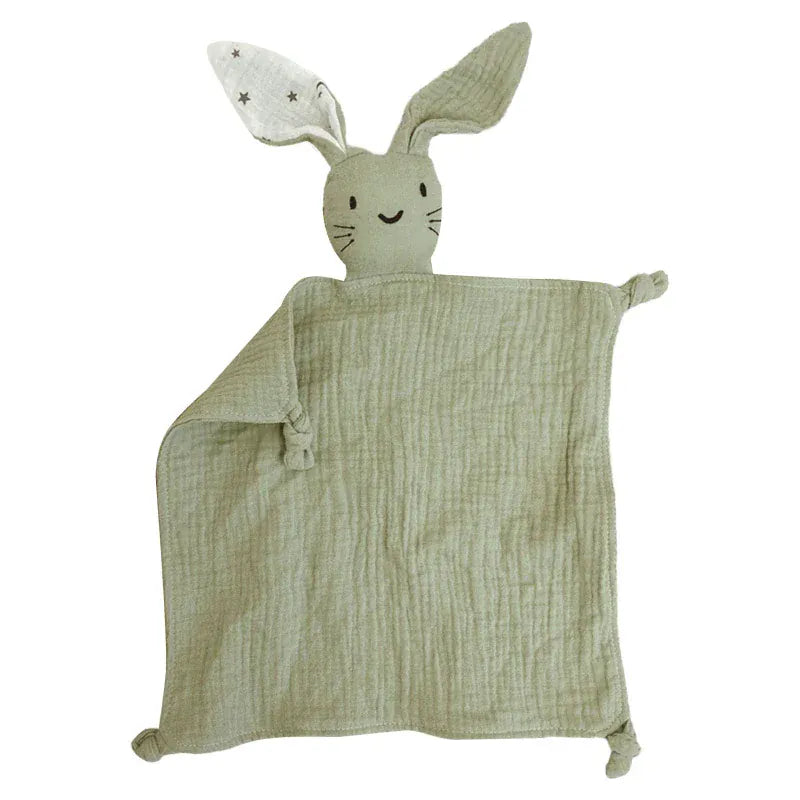 Katoenen Slabbet met Knuffelkonijn De Knuffel rabbit A5-30x30cm