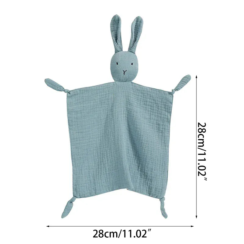 Katoenen Slabbet met Knuffelkonijn De Knuffel rabbit B1-28x28cm