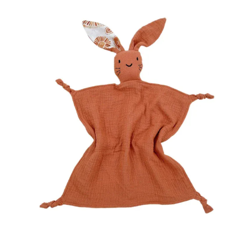 Katoenen Slabbet met Knuffelkonijn De Knuffel rabbit A18-30x30cm