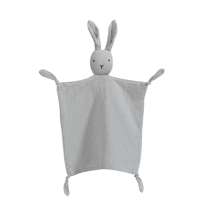 Katoenen Slabbet met Knuffelkonijn De Knuffel rabbit B3-28x28cm