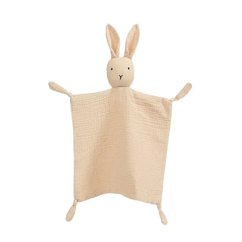 Katoenen Slabbet met Knuffelkonijn De Knuffel rabbit B5-28x28cm