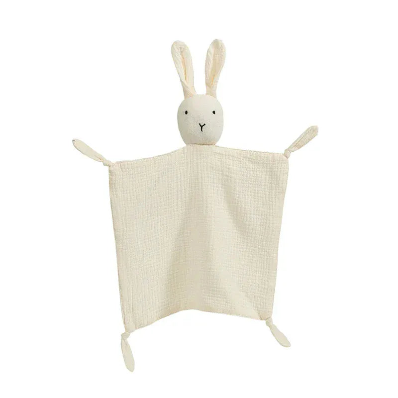 Katoenen Slabbet met Knuffelkonijn De Knuffel rabbit B4-28x28cm