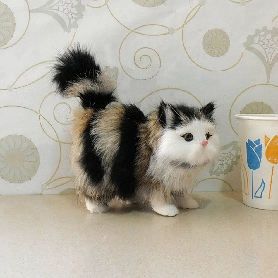 Kattenknuffel Met Lange Vacht Zacht Ultra Realistisch Voor Baby's De Knuffel