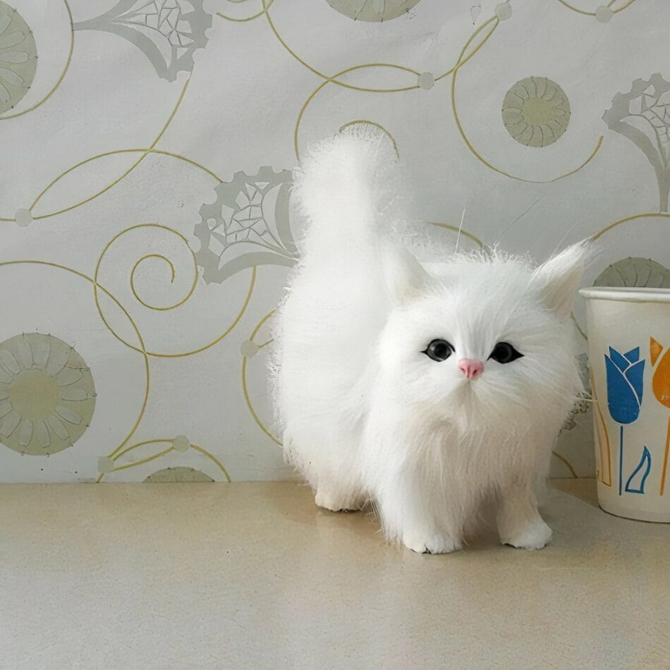 Kattenknuffel Met Lange Vacht Zacht Ultra Realistisch Voor Baby's De Knuffel