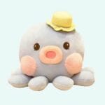 Kawaii Blauwe Octopus Knuffel Met Groot Hoofd En Klein Hoedje De Knuffel