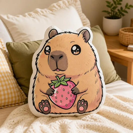 Kawaii Chibi Capybara Knuffelkussen | Pluche Sierkussen De Knuffel
