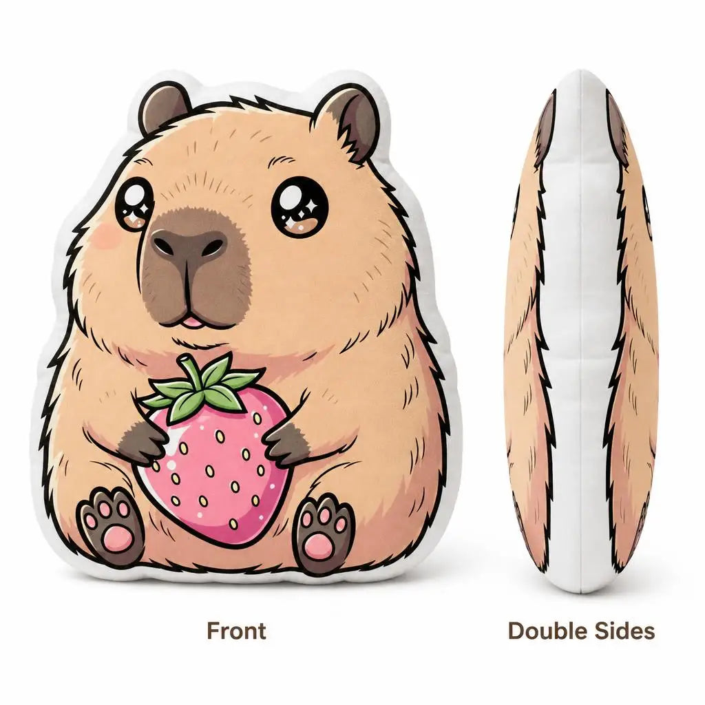Kawaii Chibi Capybara Knuffelkussen | Pluche Sierkussen De Knuffel