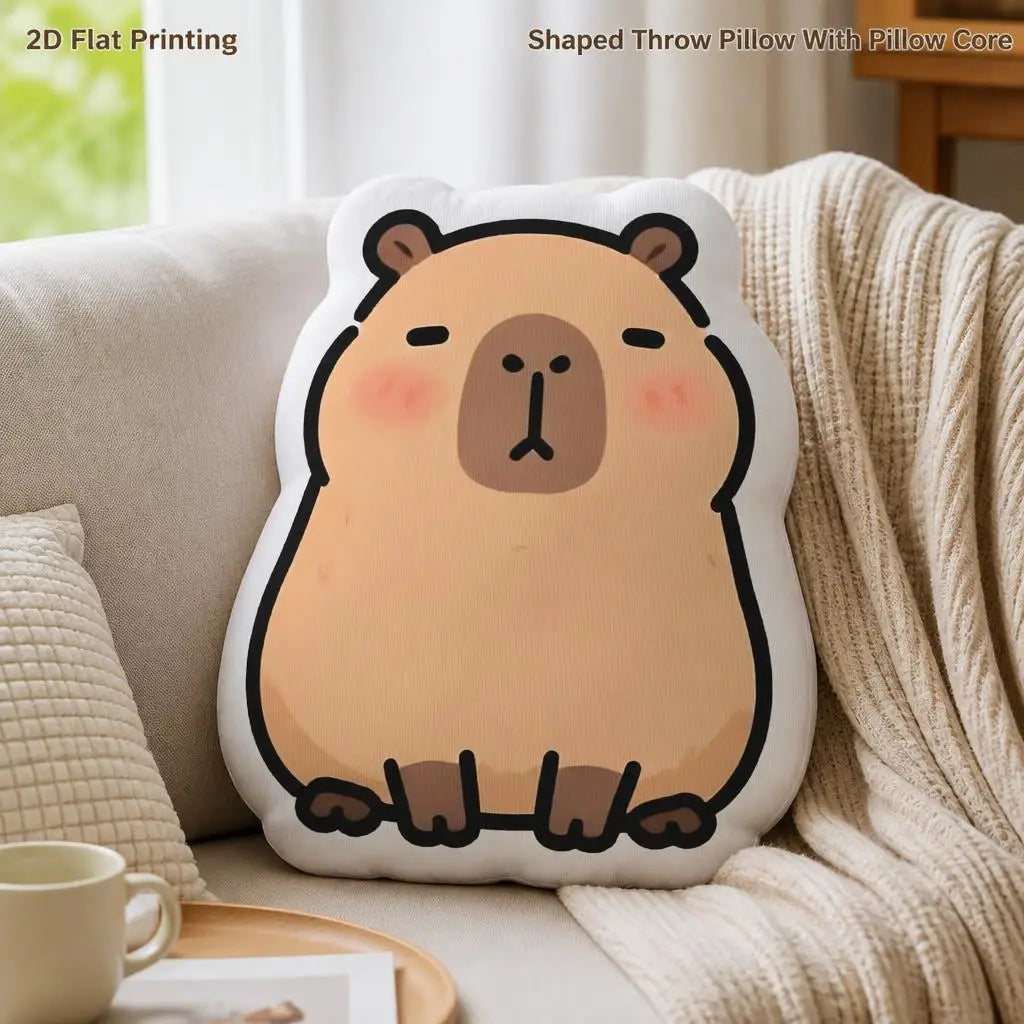 Kawaii Dier Capybara Knuffelkussen | Pluche Sierkussen De Knuffel
