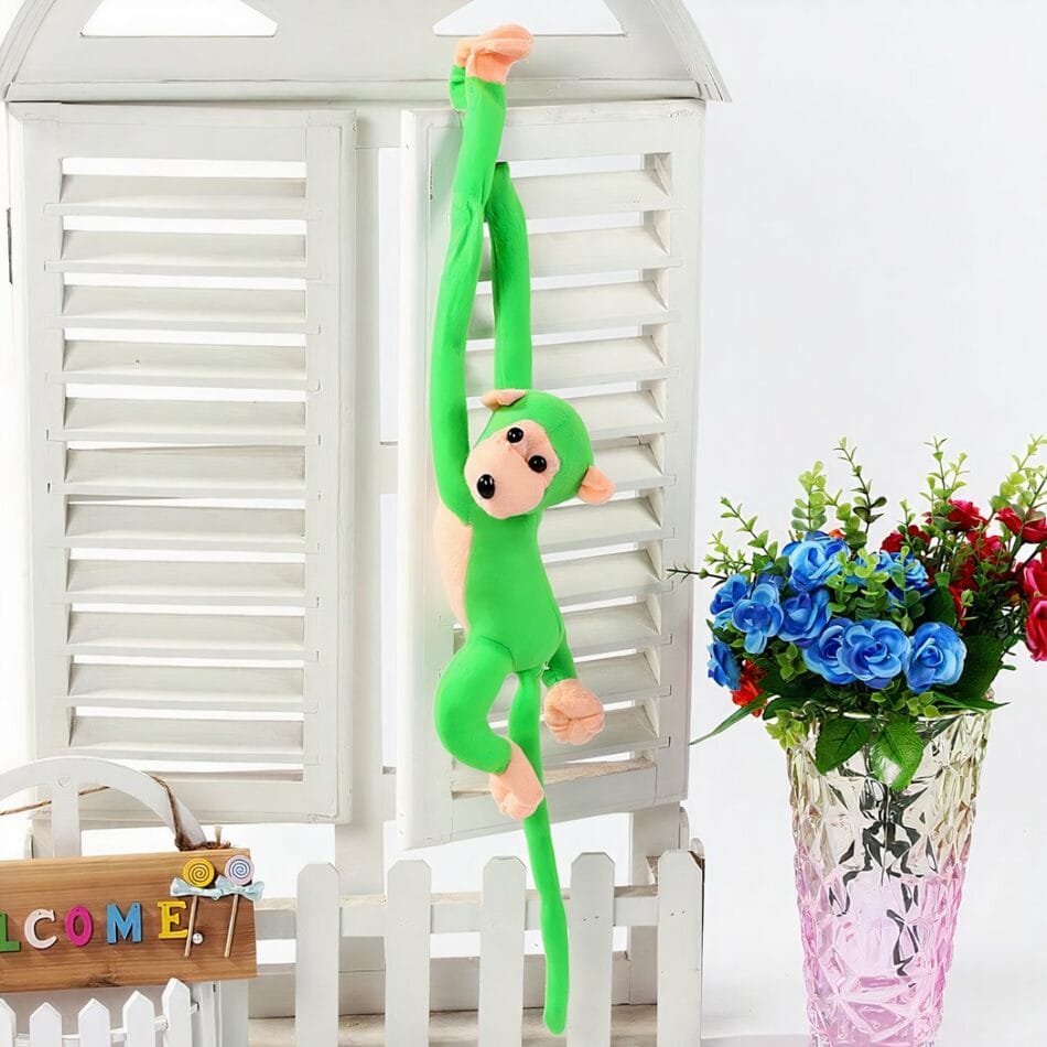 Kawaii Knuffel Aap met Lange Groene Staart De Knuffel