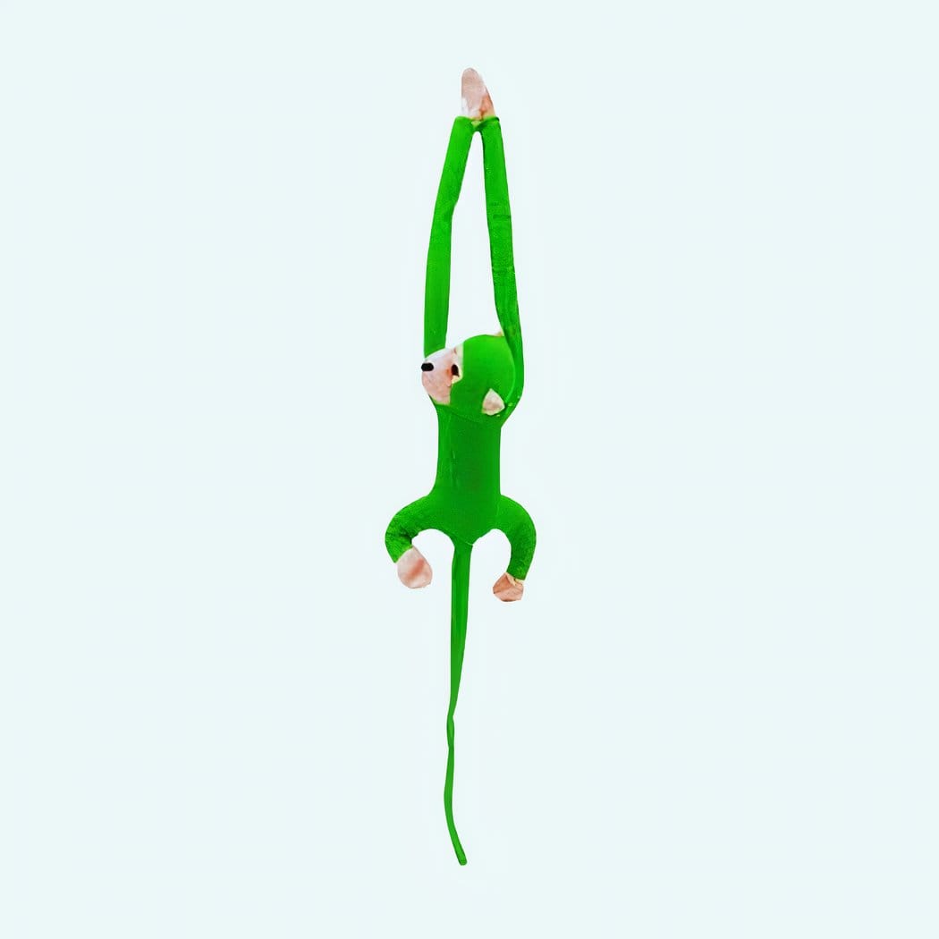 Kawaii Knuffel Aap met Lange Groene Staart De Knuffel