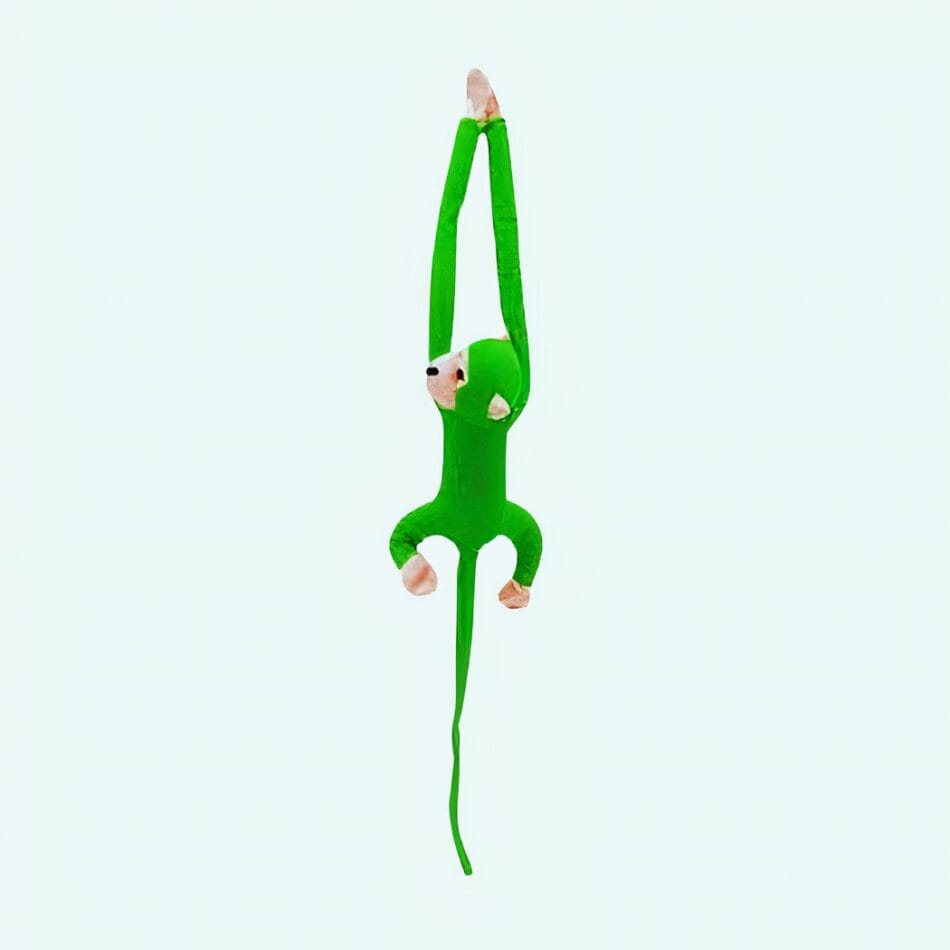 Kawaii Knuffel Aap met Lange Groene Staart De Knuffel