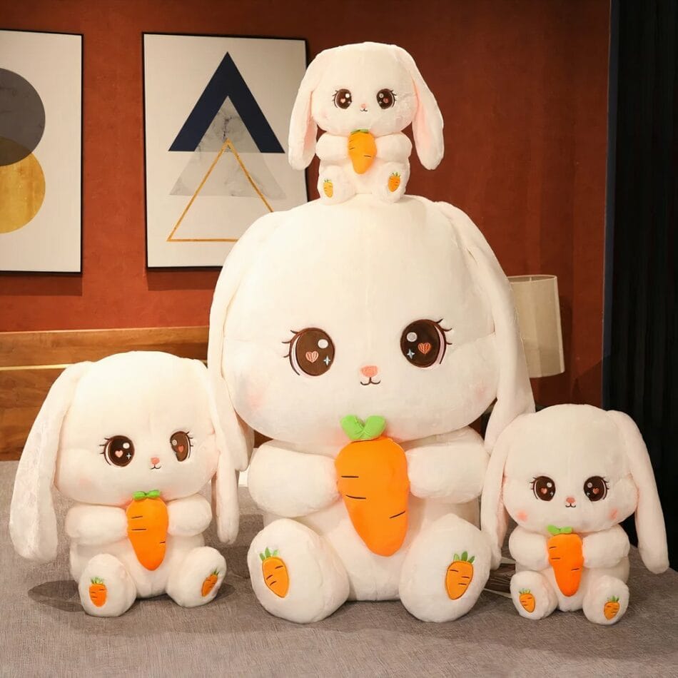 Kawaii Knuffel Konijn met Wortel Zachte Speelknuffel De Knuffel