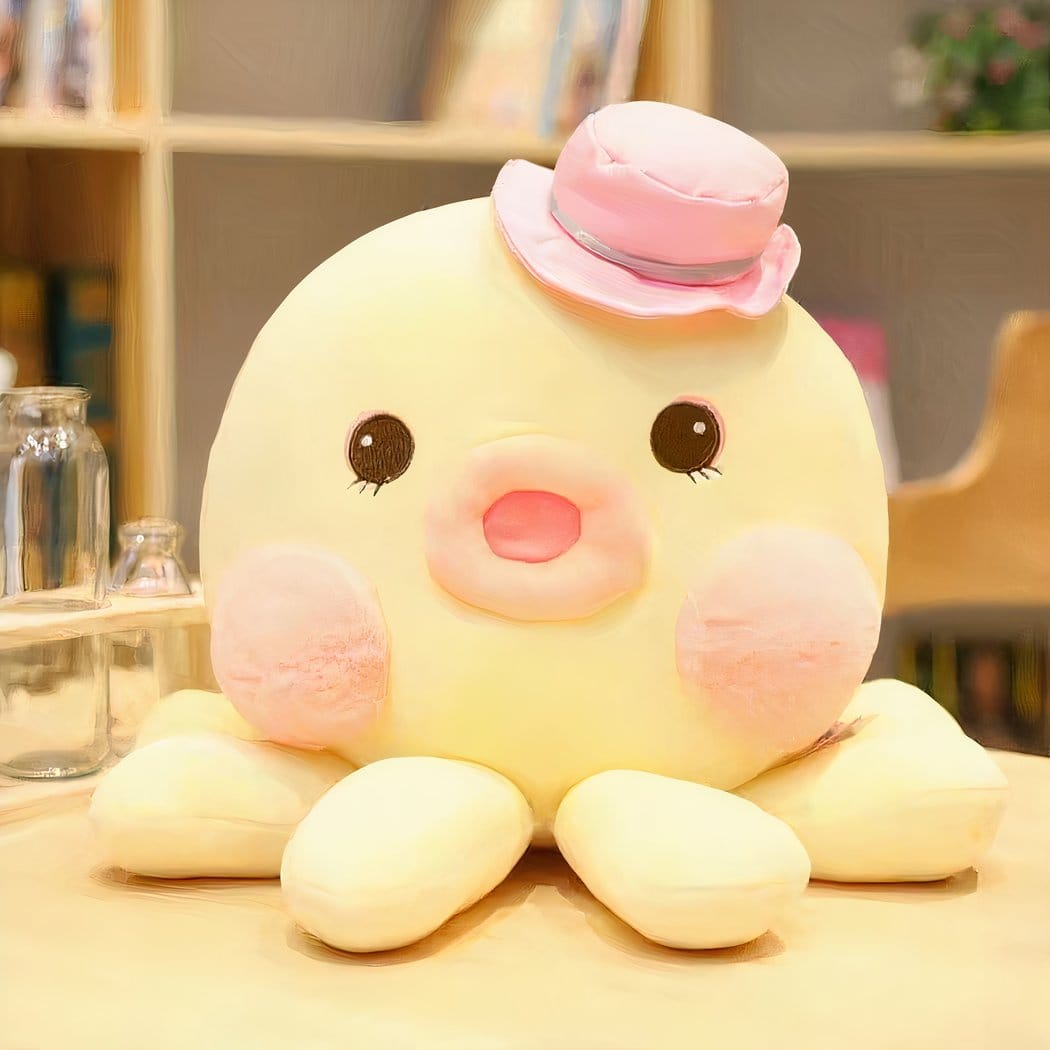 Kawaii Knuffel Octopus Met Acht Armen Verzamelbare Speelse Plush De Knuffel 20cm / geel