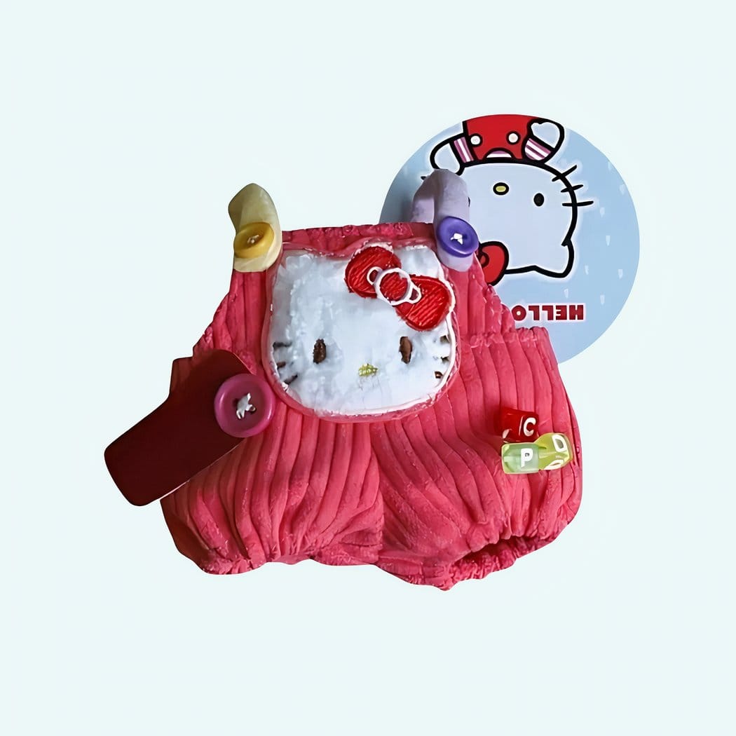 Kawaii Labubu Salopette Ultrazachte Corduroyachtige Fluweeltextuur De Knuffel rood
