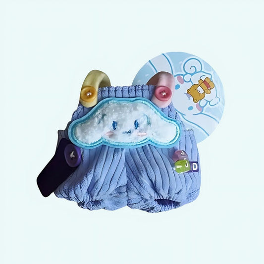Kawaii Labubu Salopette Ultrazachte Corduroyachtige Fluweeltextuur De Knuffel blauw
