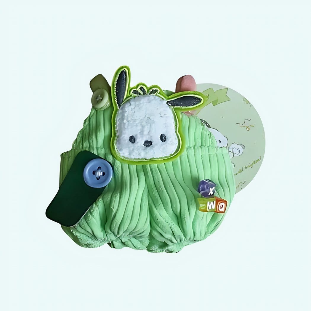 Kawaii Labubu Salopette Ultrazachte Corduroyachtige Fluweeltextuur De Knuffel groen